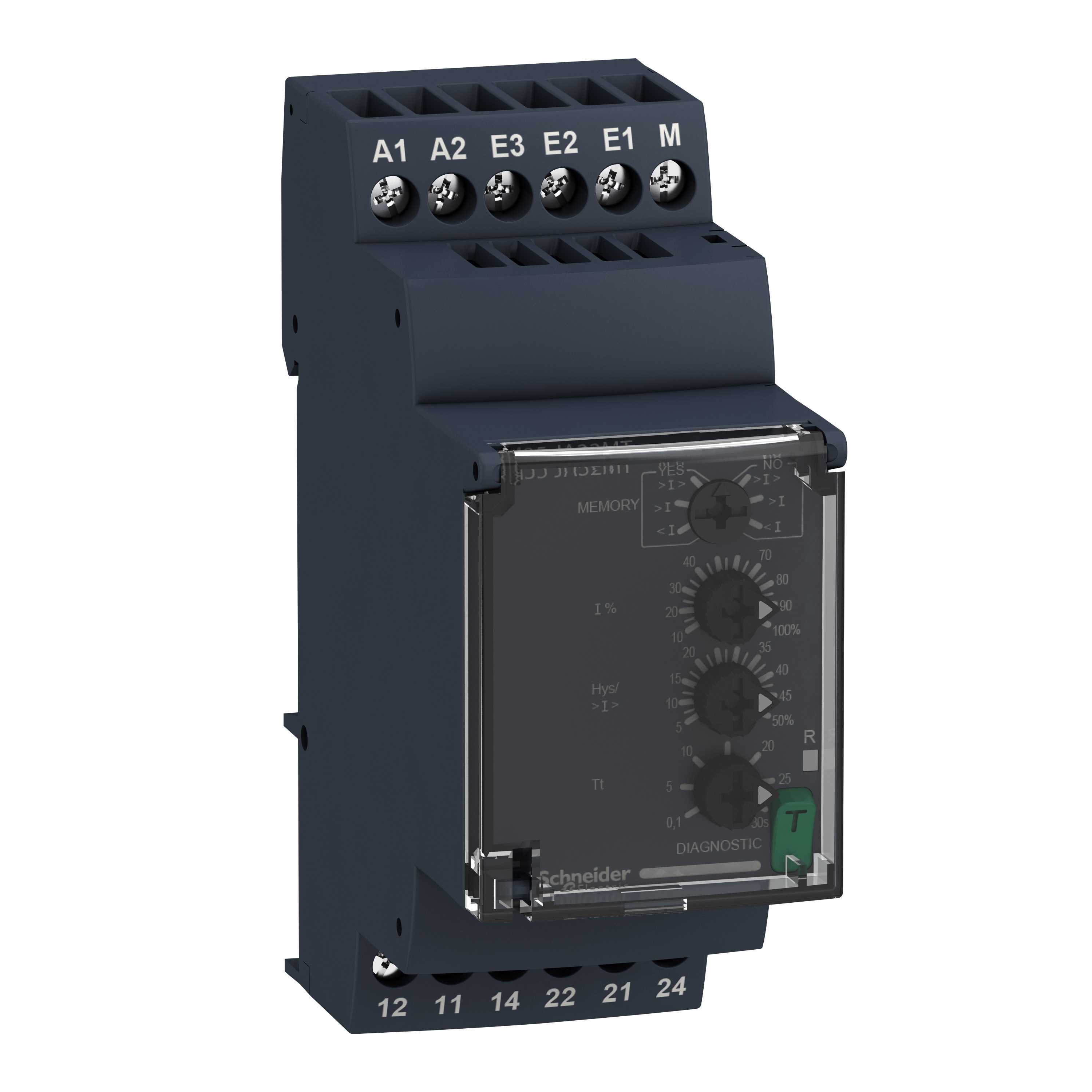 Schneider Electric - Kontrollrelé for under-/overstrøm 0,15..15A 2 C/O 8A 400 VAC