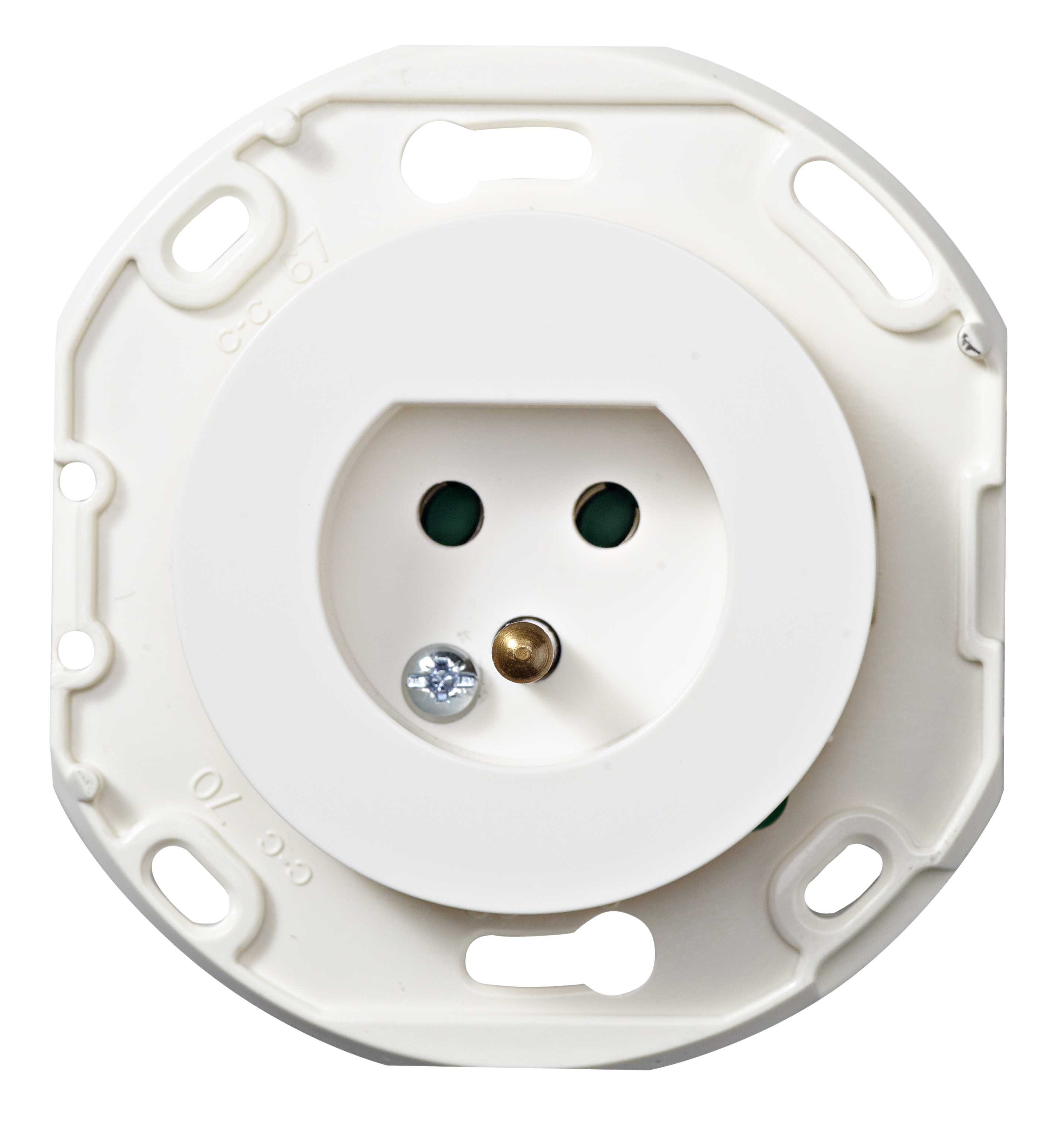Schneider Electric - Renova lampeuttak for vegg - 6A - 250V - jord - Hvit