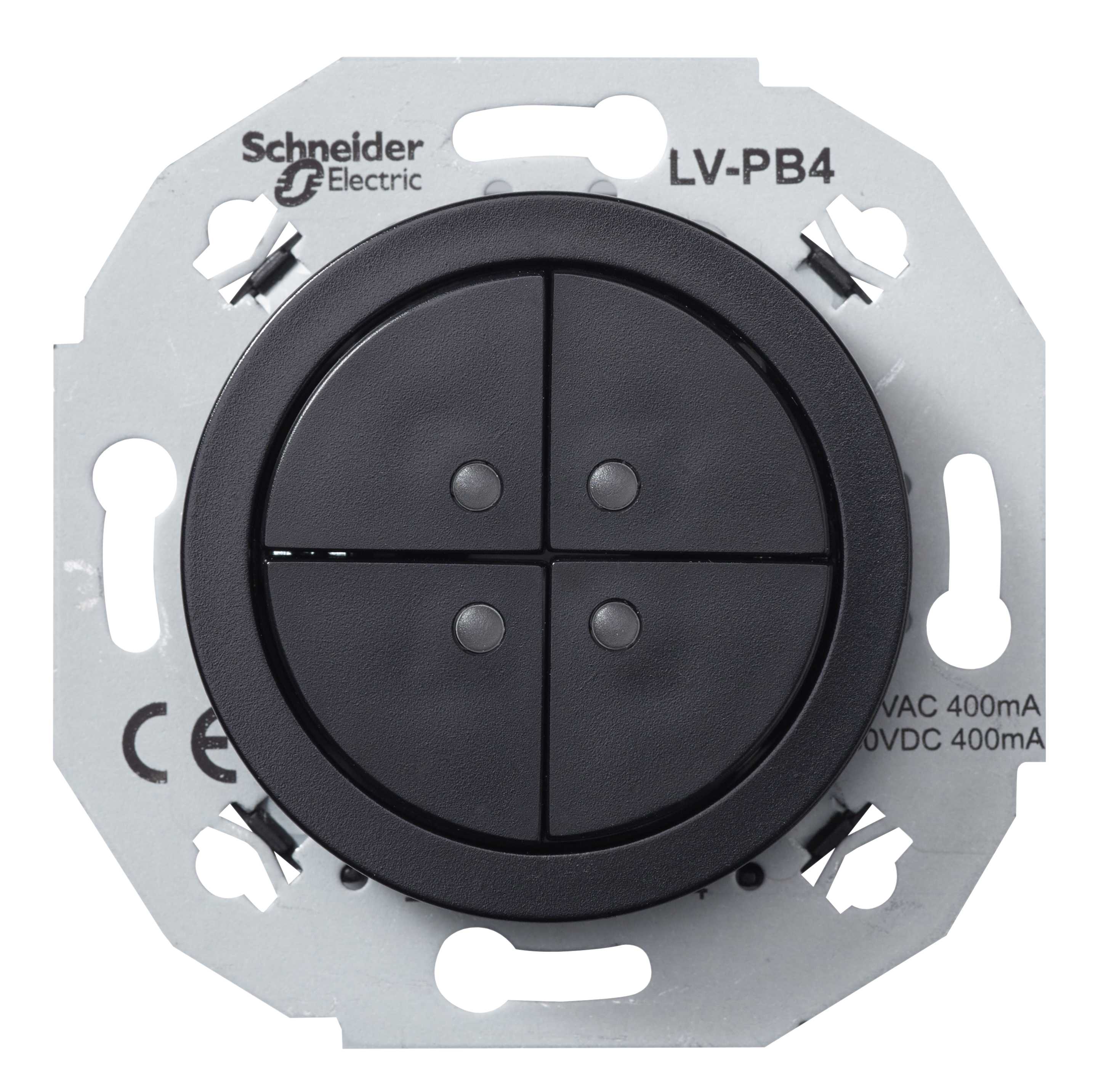Schneider Electric - Renova SELV Trykknapp 4p sort