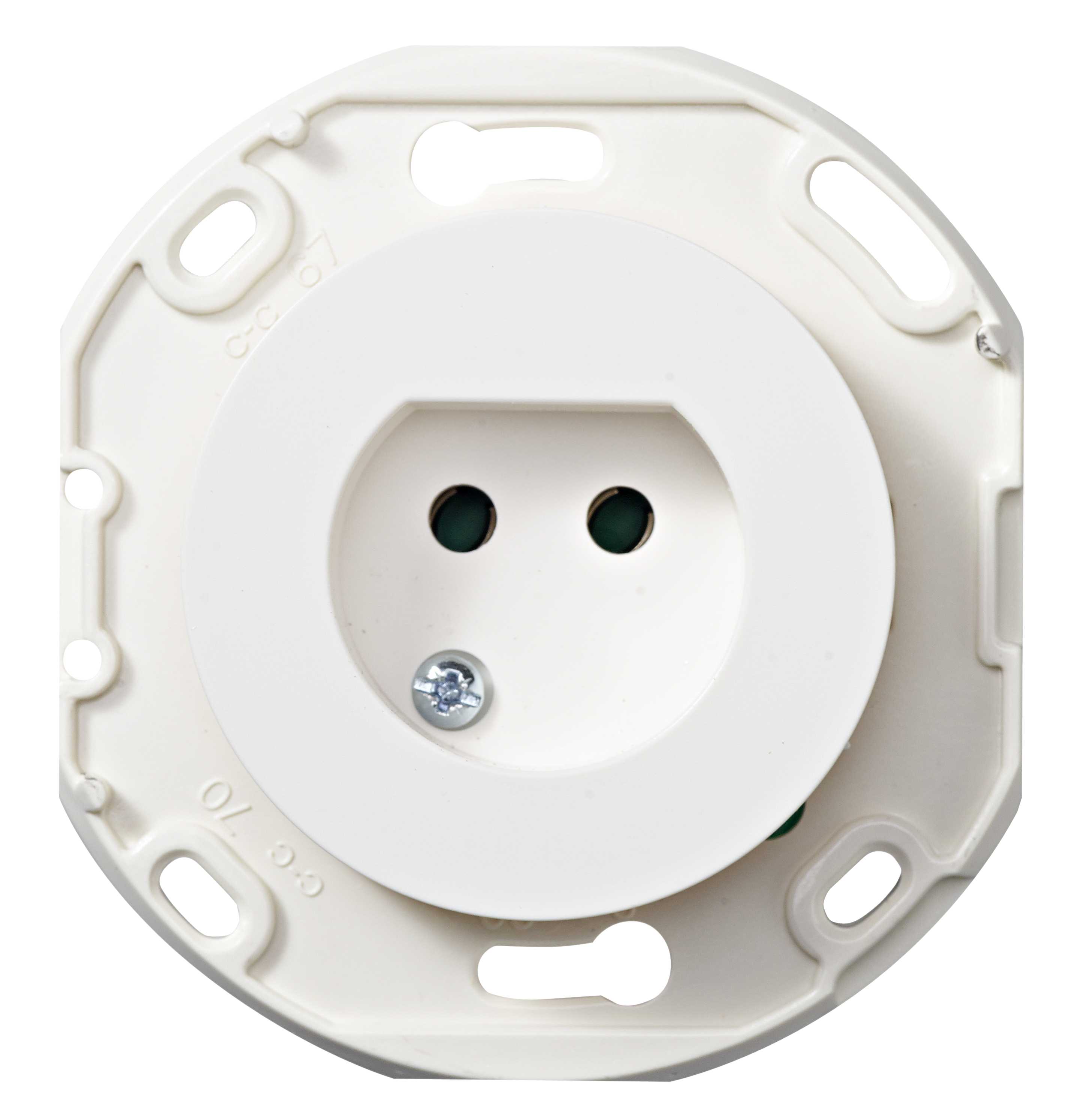 Schneider Electric - Renova lampeuttak for vegg - 6A - 250V - u/jord - Hvit