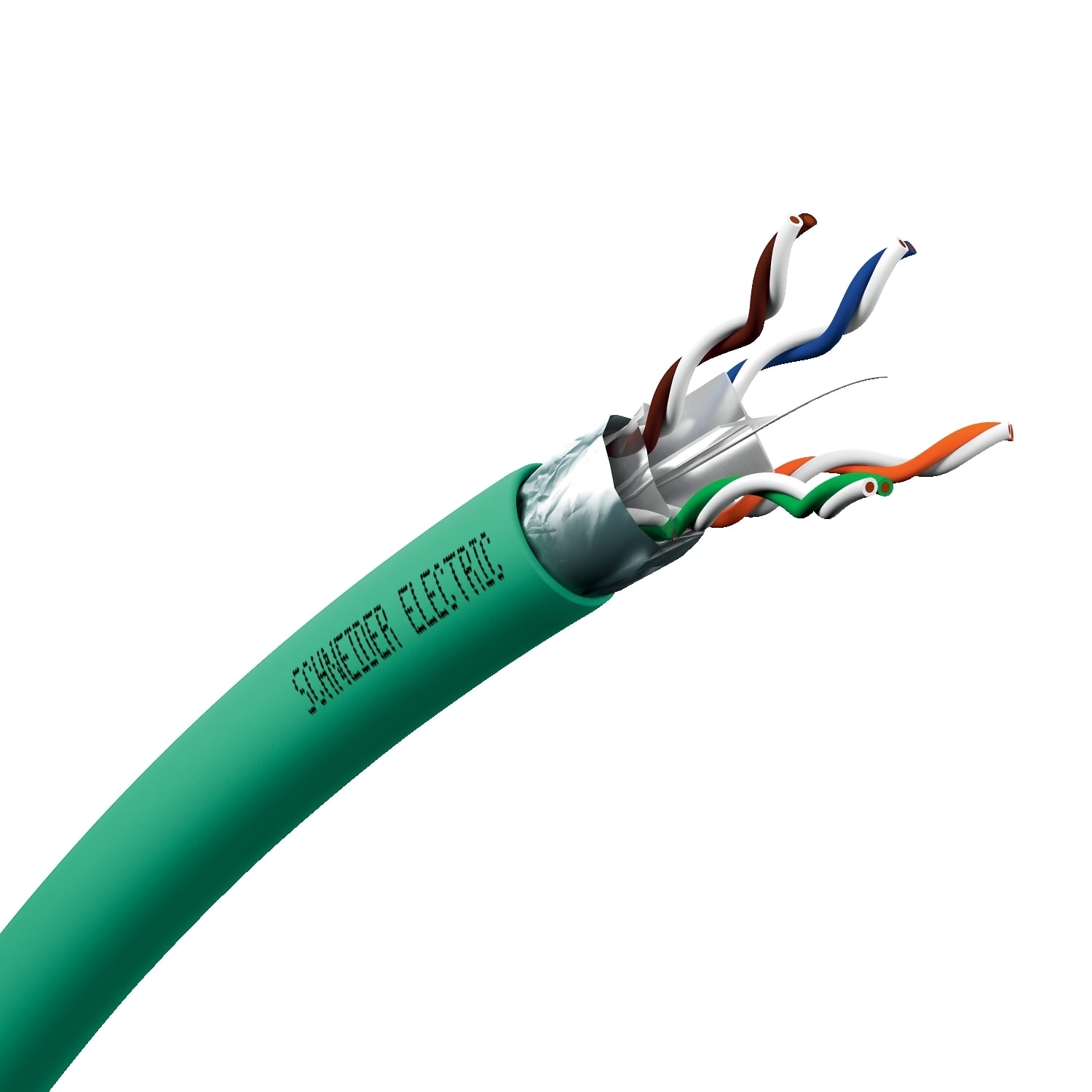 Schneider Electric - Actassi kabel F/UTP kat 6 LSOH 2x4p 500 m trommel, grønn, brannklasse D