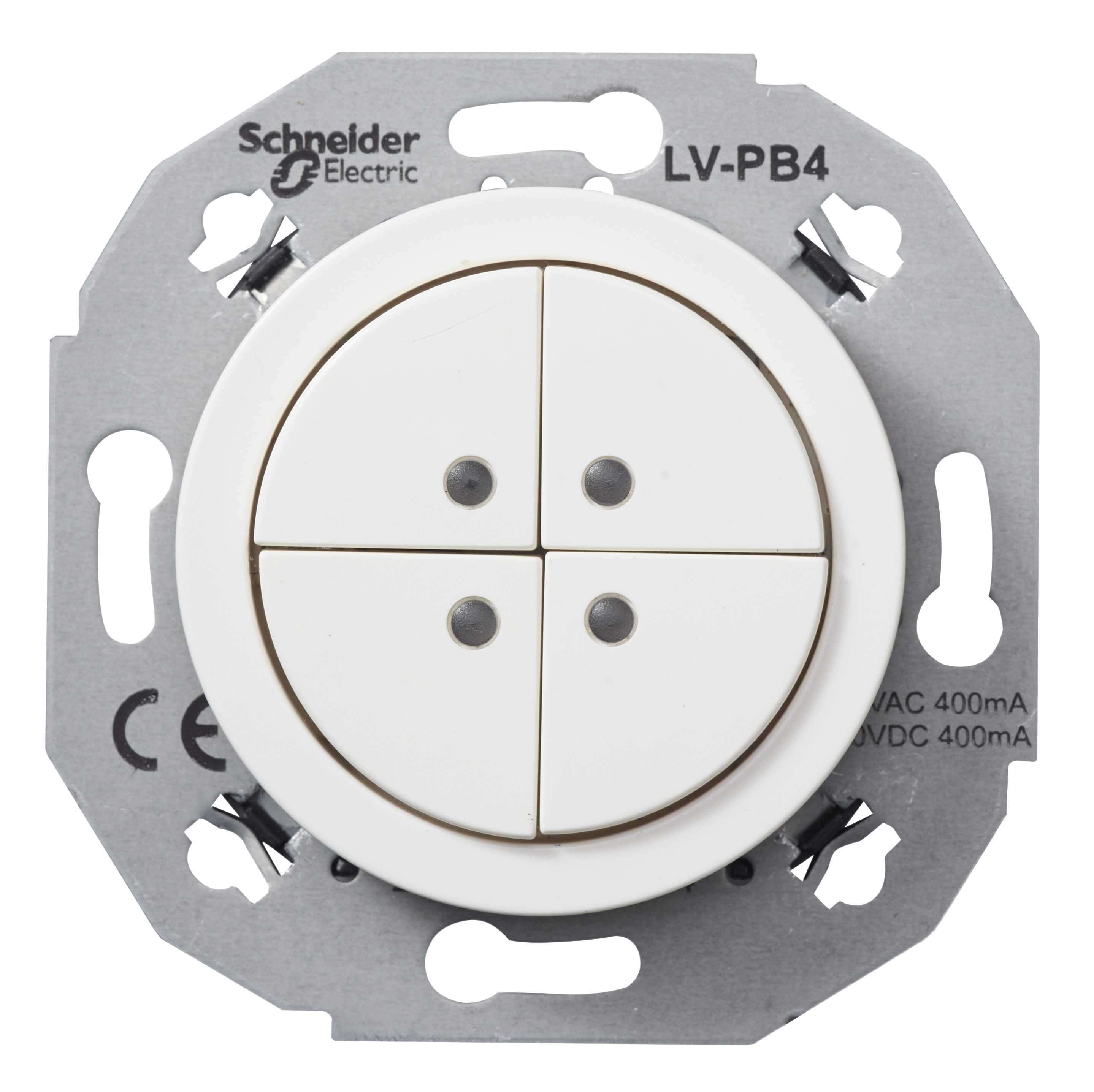 Schneider Electric - Renova SELV Trykknapp 4p hvit