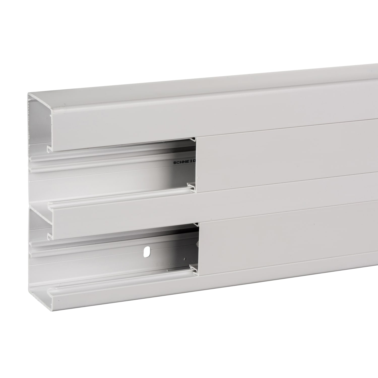 Schneider Electric - OptiLine 45 - 2rom kanalunderdel med front-PVC-hvit-45mm frontåpning-H165mm-kompatibel Ny Unica - 2m