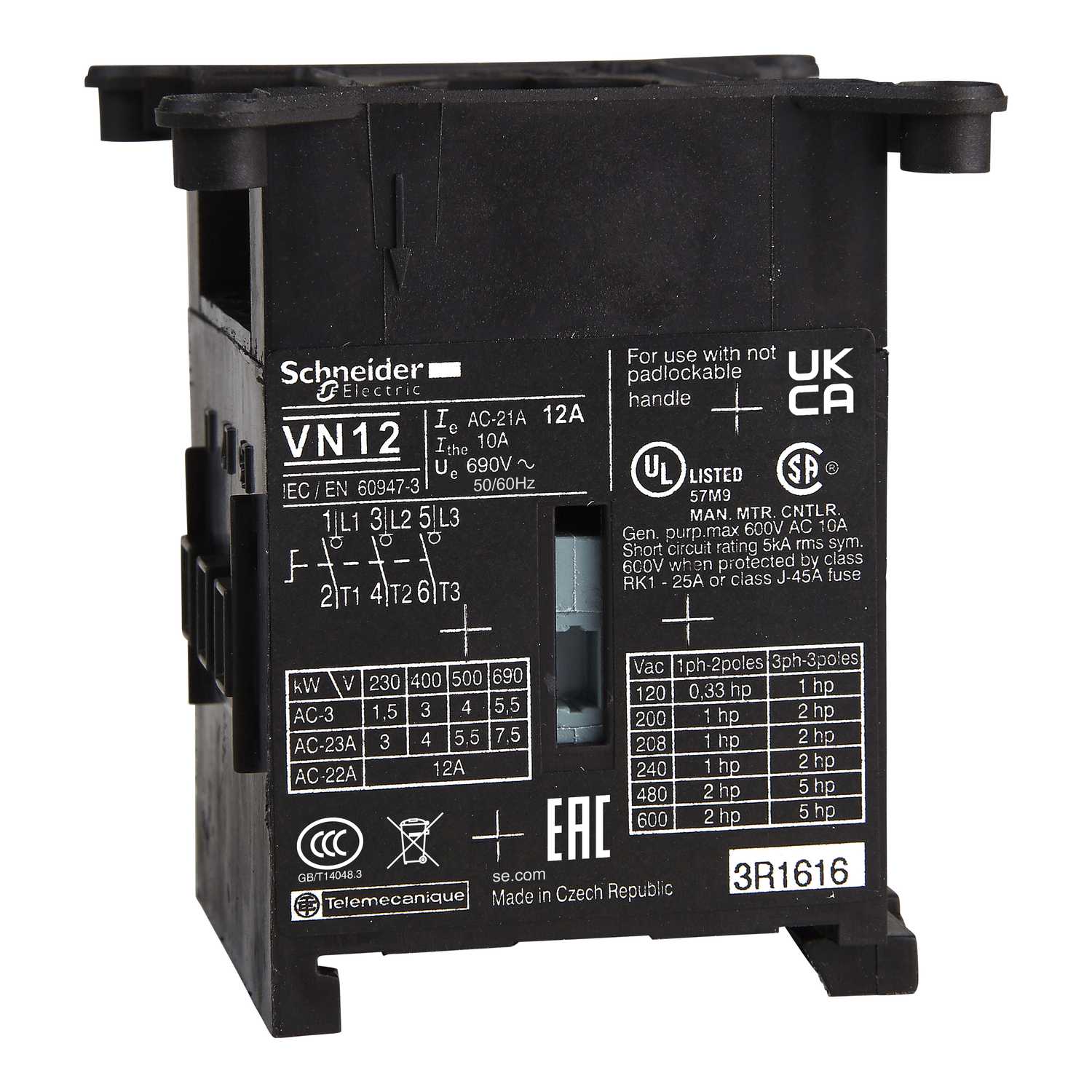 Schneider Electric - Bryterblokk 3P 12A