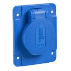 Schneider Electric - PratiKa stikkontakt - blå - 2P + E - 10/16 A - 250 V - tysk - IP54 - plan - bak