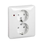 Schneider Electric - Exxact 2-stikk m/jord + barnevern + LED sk h