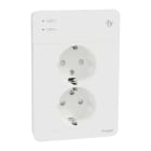 Schneider Electric - Exxact dobbel stikk med jord, barnevern, USB A+C, hurtigklemme, innfelt montering, 16A, IP21 hvit