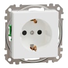 Schneider Electric - Exxact Enkel stikk med jord og barnevern. Uten ramme. Fjærklemmer - kun hel forpakning