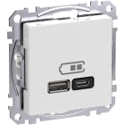 Schneider Electric - Exxact USB A+C uttak 45W Hvit