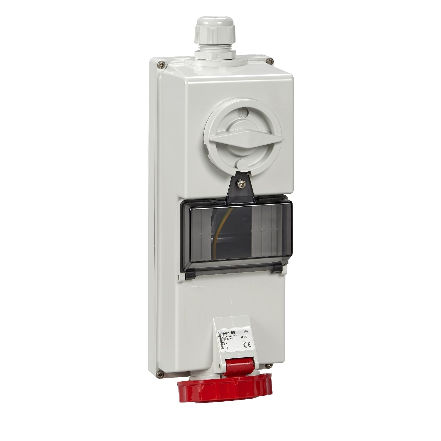 Schneider Electric - Isoblock stikk - 16 A - 3P + N + E - 380...415 V AC - IP65 - vegg
