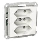 Schneider Electric - Exxact trippel stikkontakt 3xEuro skruklemme hvit