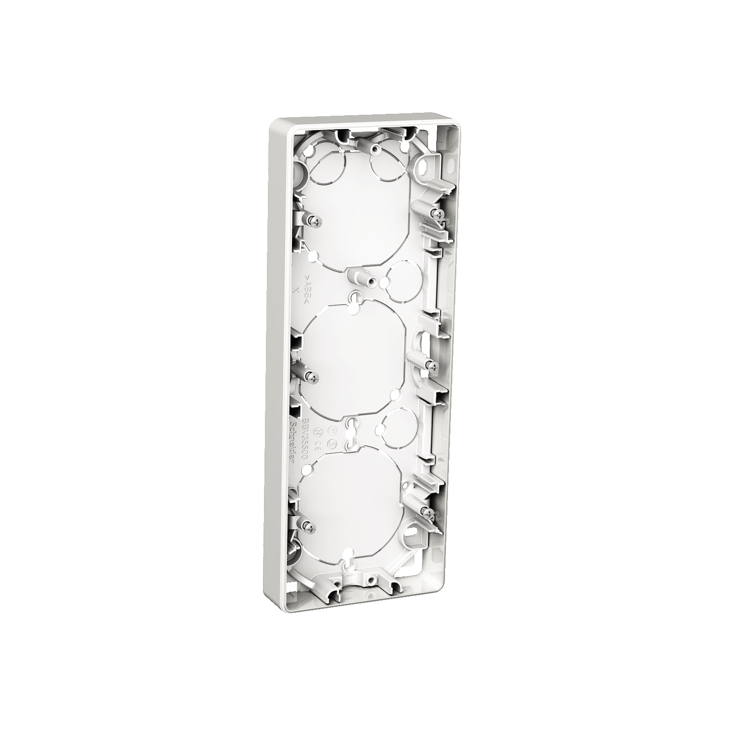 Schneider Electric - Exxact påveggskappe tre hulls lav (21mm) hvit