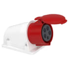Schneider Electric - PratiKa stikkontakt - fast - vinklet - 32A - 3P + N + E - 380...415 V AC - vegg