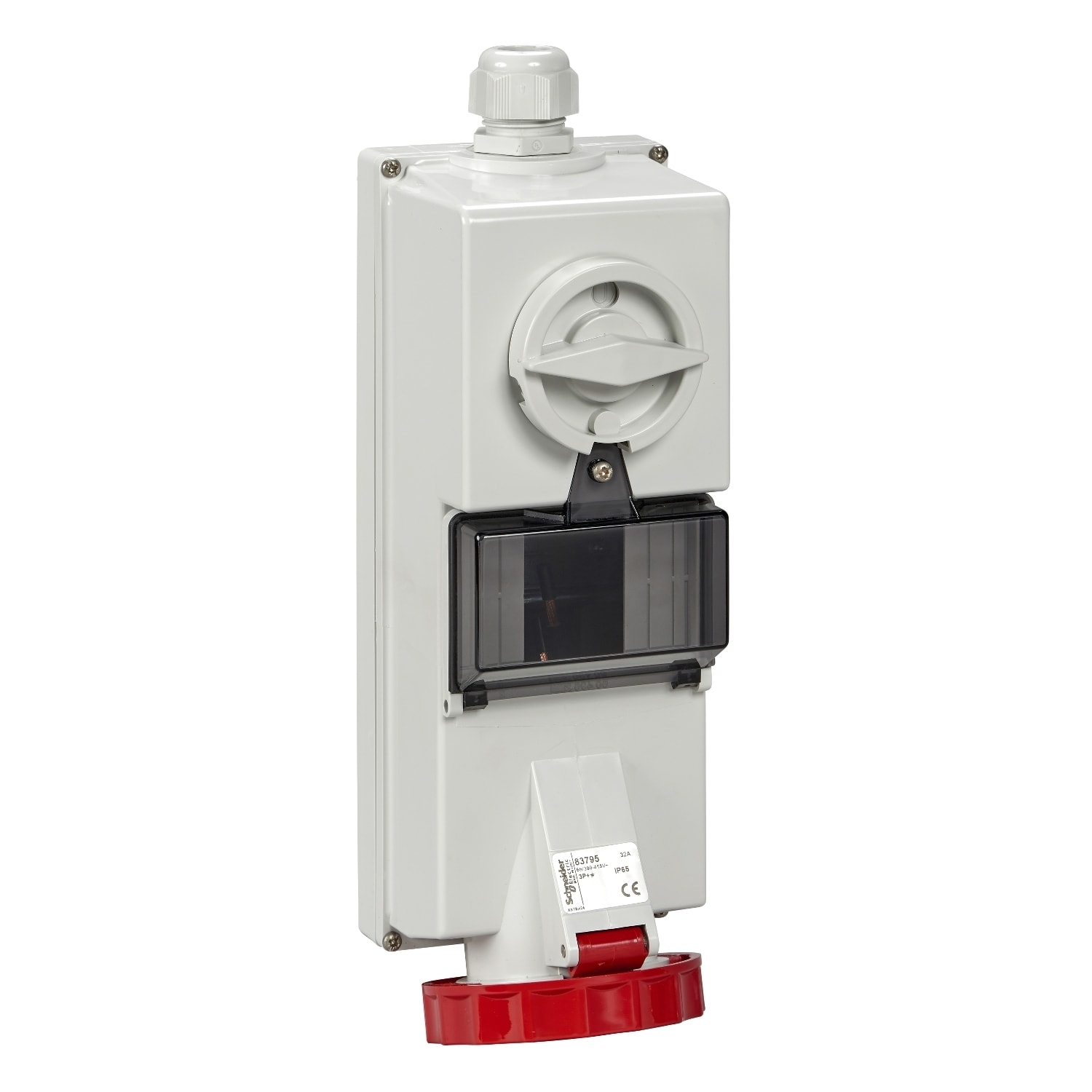 Schneider Electric - Isoblock stikk - 32 A - 3P + E - 380...415 V AC - IP65 - vegg
