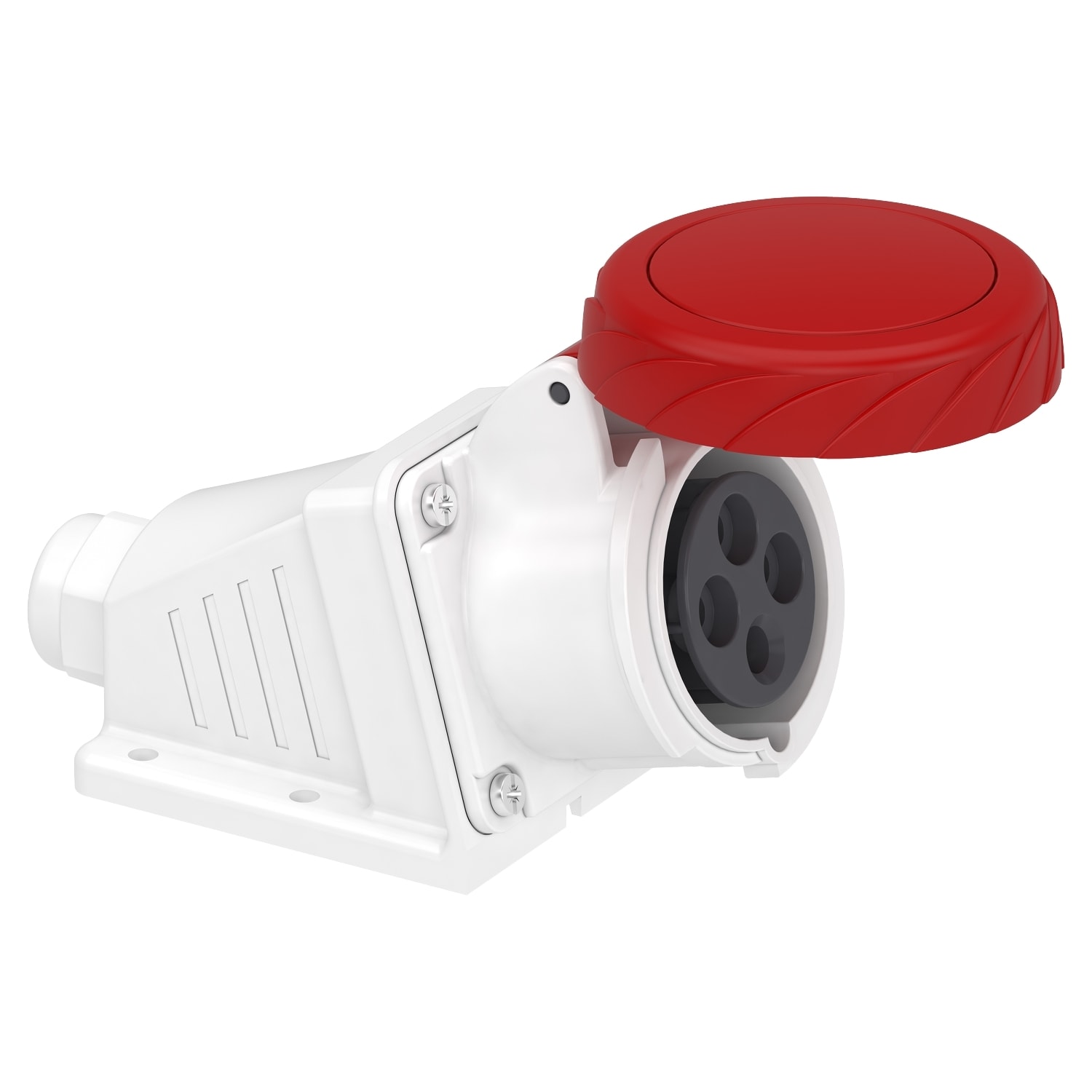 Schneider Electric - PratiKa stikkontakt - vinklet - 16A - 3P + E - 380...415 V AC - vegg