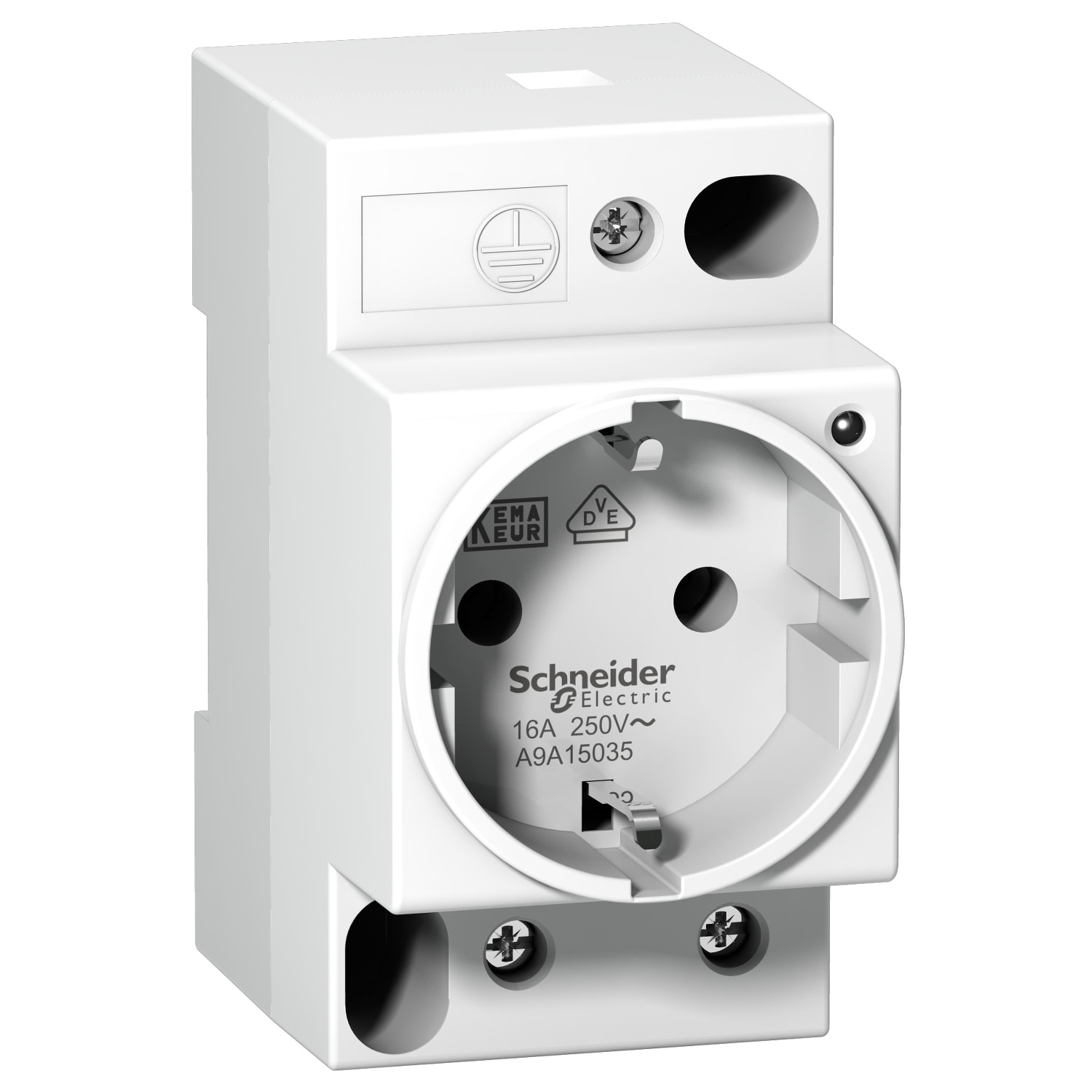 Schneider Electric - Stikkontakt for DIN skinne med LED indikasjon