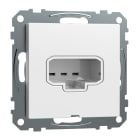 Schneider Electric - Exxact DCL innfelt lampeuttak - vegg med senterplate - fjærkl. - jordet - hvit