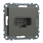 Schneider Electric - Exxact DCL innfelt lampeuttak - vegg med senterplate - fjærkl. - jordet - antr.