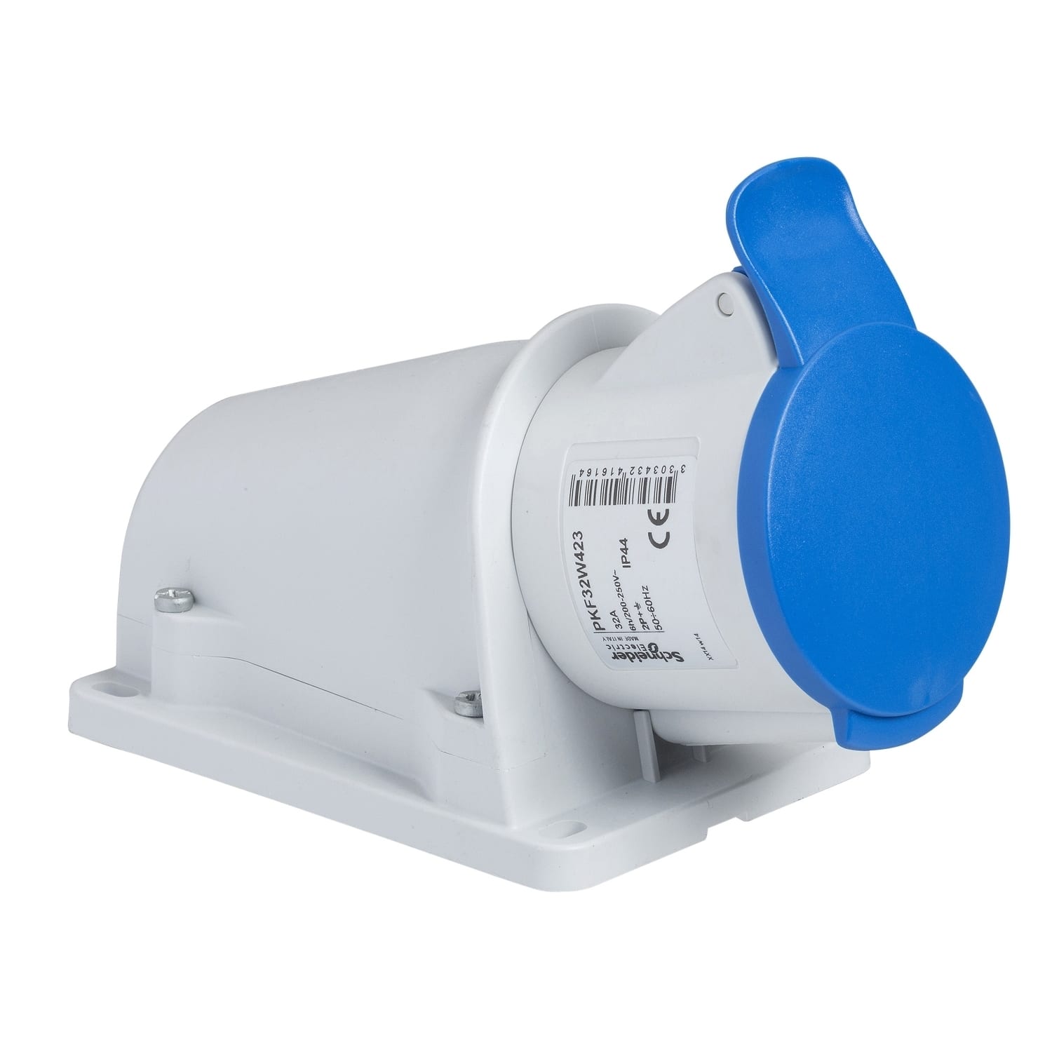 Schneider Electric - PratiKa stikkontakt - vinklet - 32A - 3P + E - 200...250 V AC - vegg