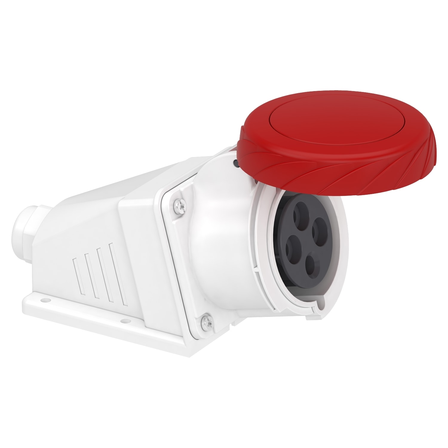 Schneider Electric - PratiKa stikkontakt - vinklet - 32A - 3P + E - 380...415 V AC - vegg