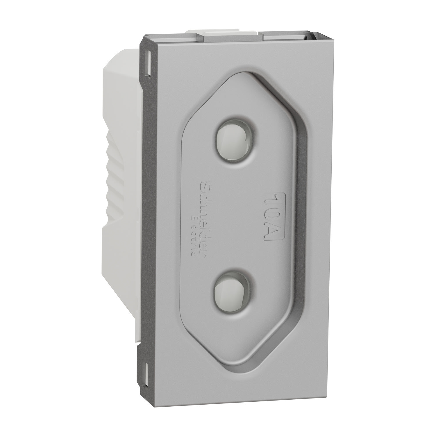 Schneider Electric - Euro uttak 2P 10A skruterminal 1 modul aluminium