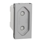 Schneider Electric - Euro uttak 2P 10A skruterminal 1 modul aluminium