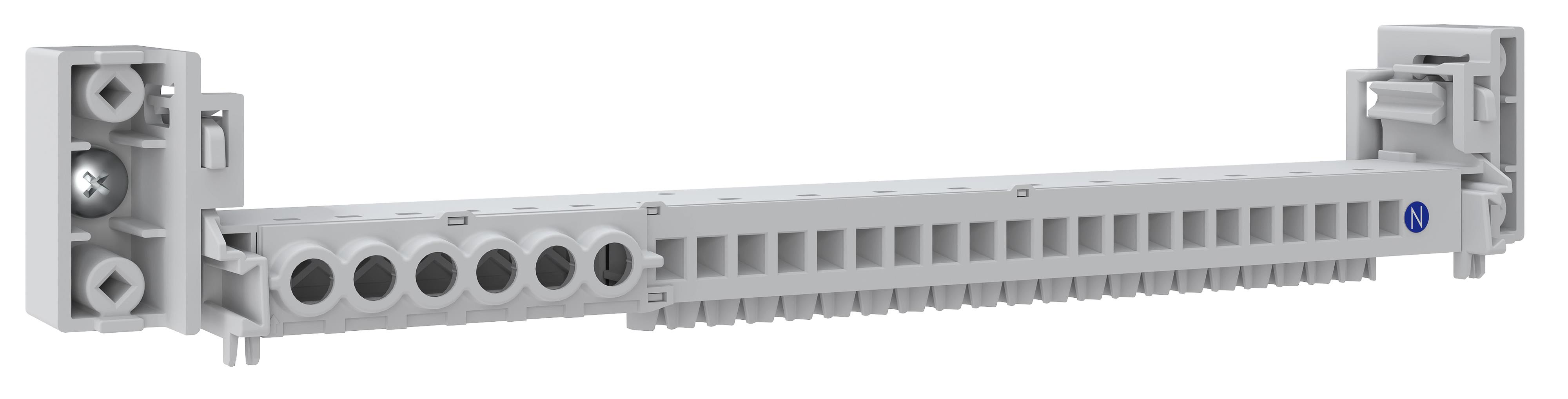 Schneider Electric - N-samleskinne, ESPRO, 63 A, 6 skrue tilkobling 2.5 til 16 mm², 21 skruløse tilkobling 1.5 til 4 mm²