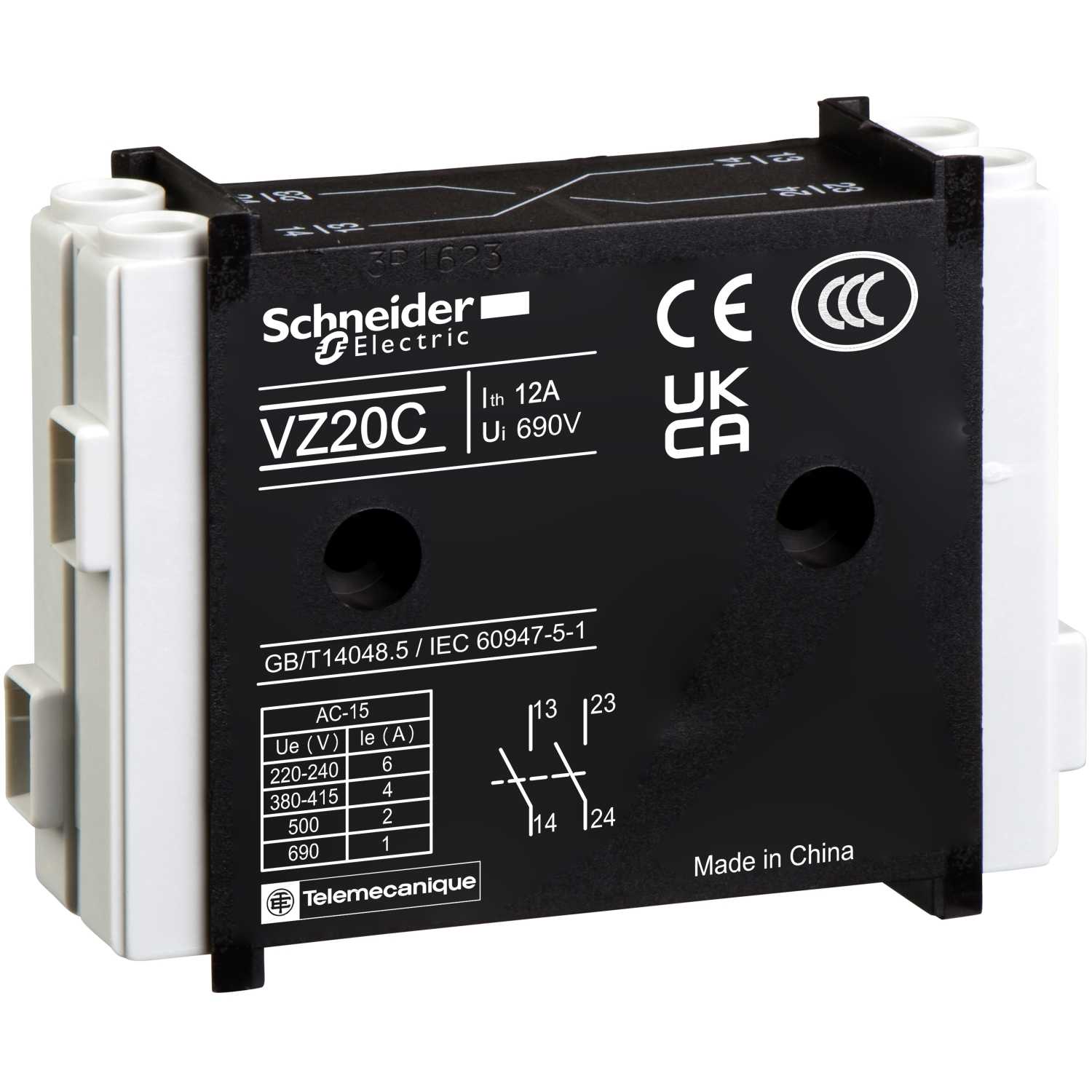 Schneider Electric - Hjelpekontaktblokk 2NO
