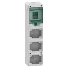 Schneider Electric - Kaedra - for stikkontakt - 3 uttak - 1 x 4 moduler - 1 koblingsklemme