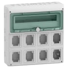 Schneider Electric - Kaedra - for stikkontakt - 8 uttak - 1 x 18 moduler - 1 koblingsklemme