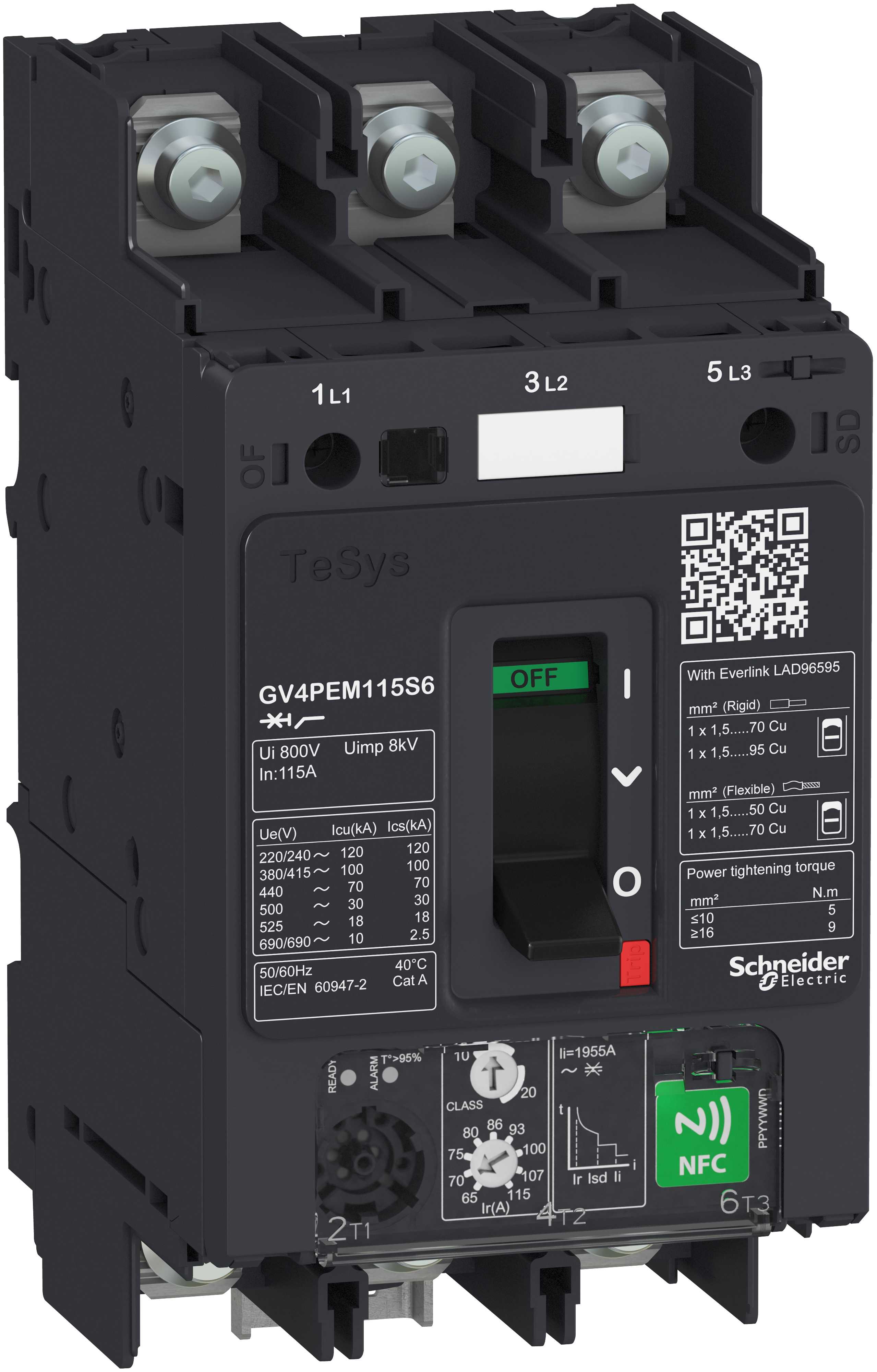 Schneider Electric - Motorvernbryter GV4PE Therm/Mag 3.5A 100kA lug
