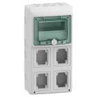 Schneider Electric - Kaedra - for stikkontakt - 4 uttak - 1 x 8 moduler - 1 koblingsklemme