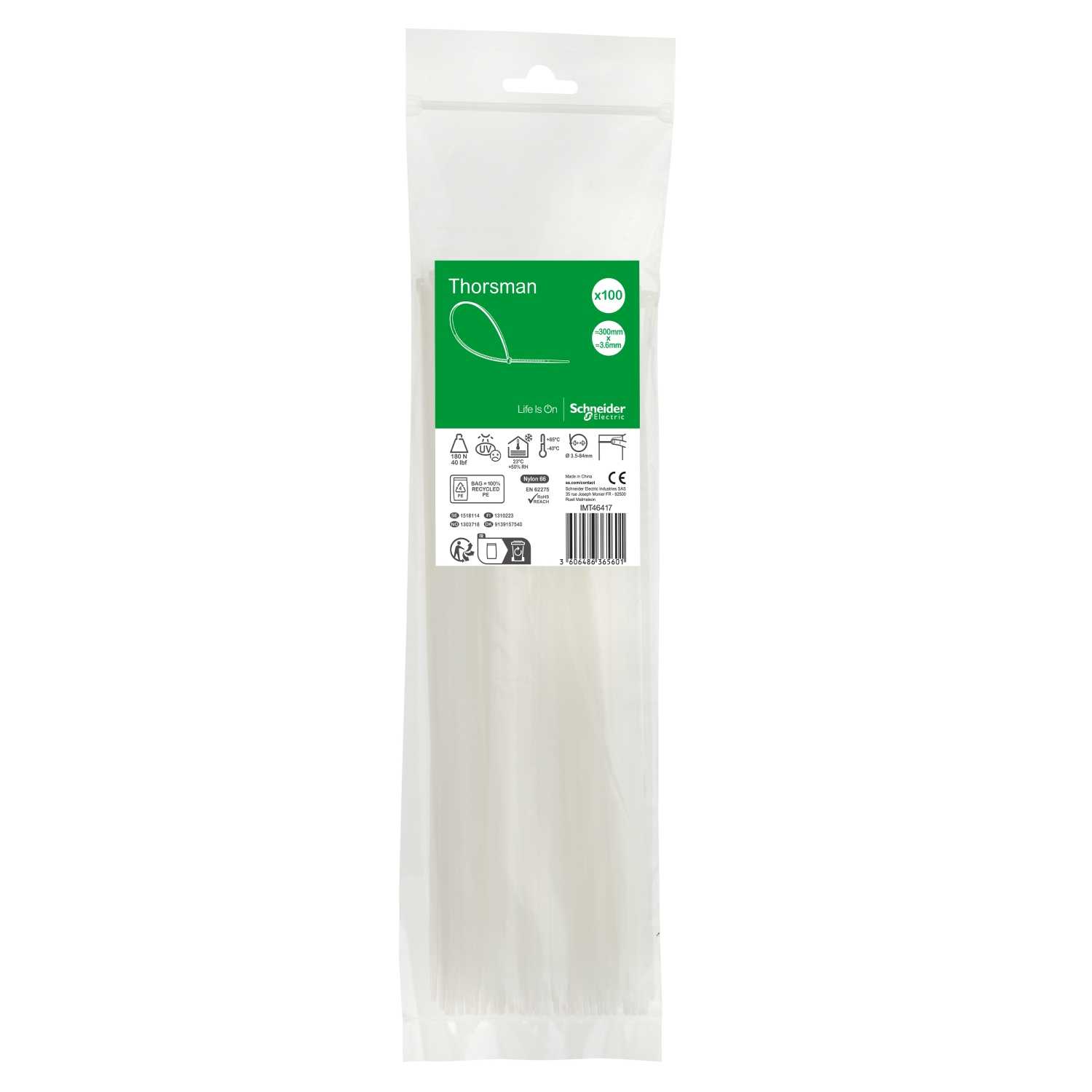 Schneider Electric - Strips natur 300x3,6 100 stk