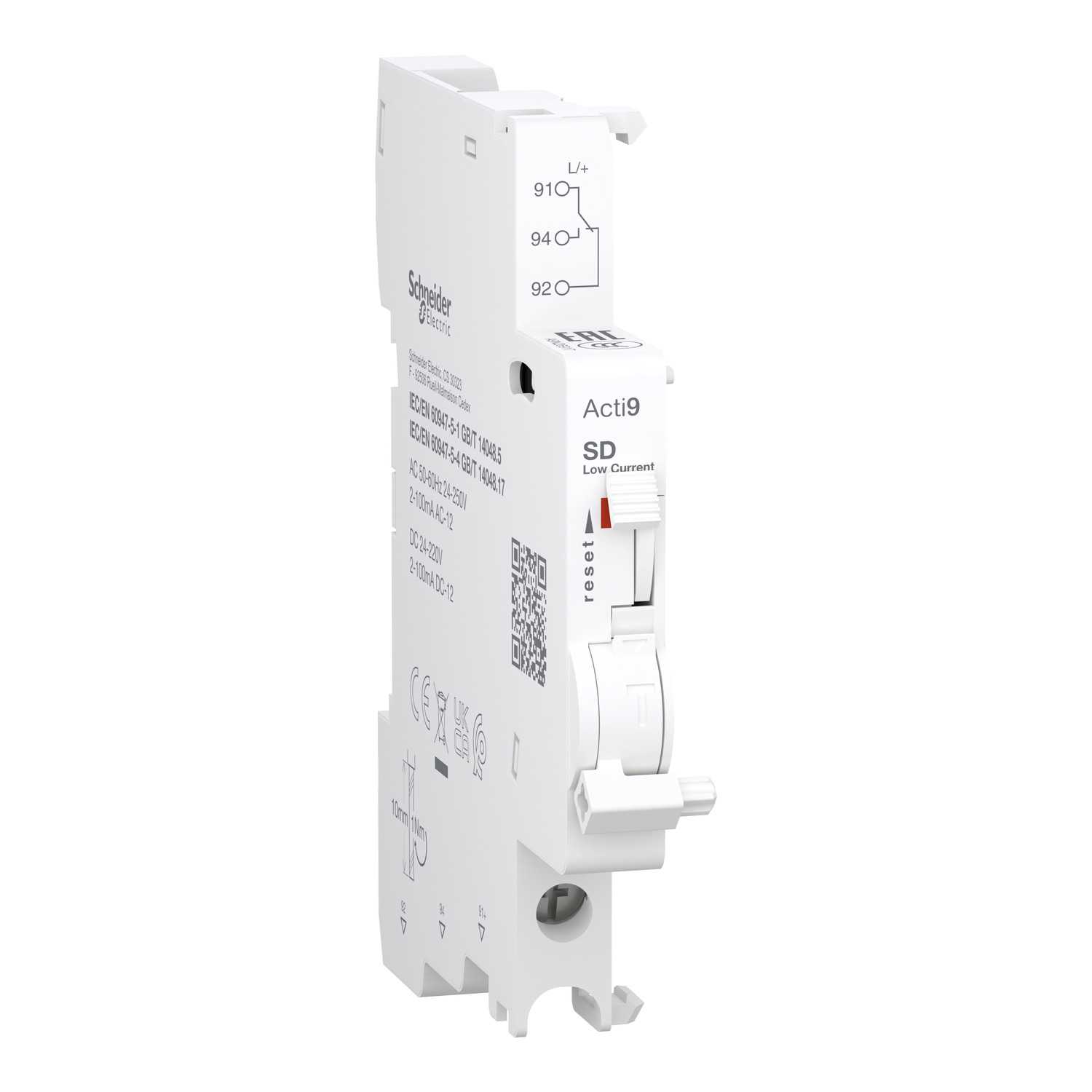 Schneider Electric - Acti9 feilsignalkontakt for C60 - C120 - 1 vekselkontakt - lavstrøm