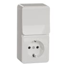 Schneider Electric - Exxact påveggs kombinasjonsbryter 1 polt/toveis og SSO med fjærklemmer - hvit