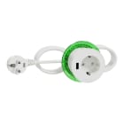 Schneider Electric - Nedfellbar bordenhet XS- 250V 16A - USB-A 3,1A -Hvit - Schuko Kabel 2m