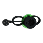 Schneider Electric - Nedfellbar bordenhet XS - 250V 16A - USB-A 3,1A -Antrasitt - Schuko Kabel 2m
