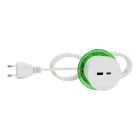 Schneider Electric - Nedfellbar bordenhet XS - USB-A/C 3,1A uttak - Hvit - Schuko Kabel 2m