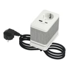 Schneider Electric - Bordenhet S - 1 enkel stikkontakt med USB A og C - Hvitt