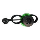 Schneider Electric - Nedfellbar bordenhet XS- 250V 16A - Antrasitt - Schuko Kabel 2m