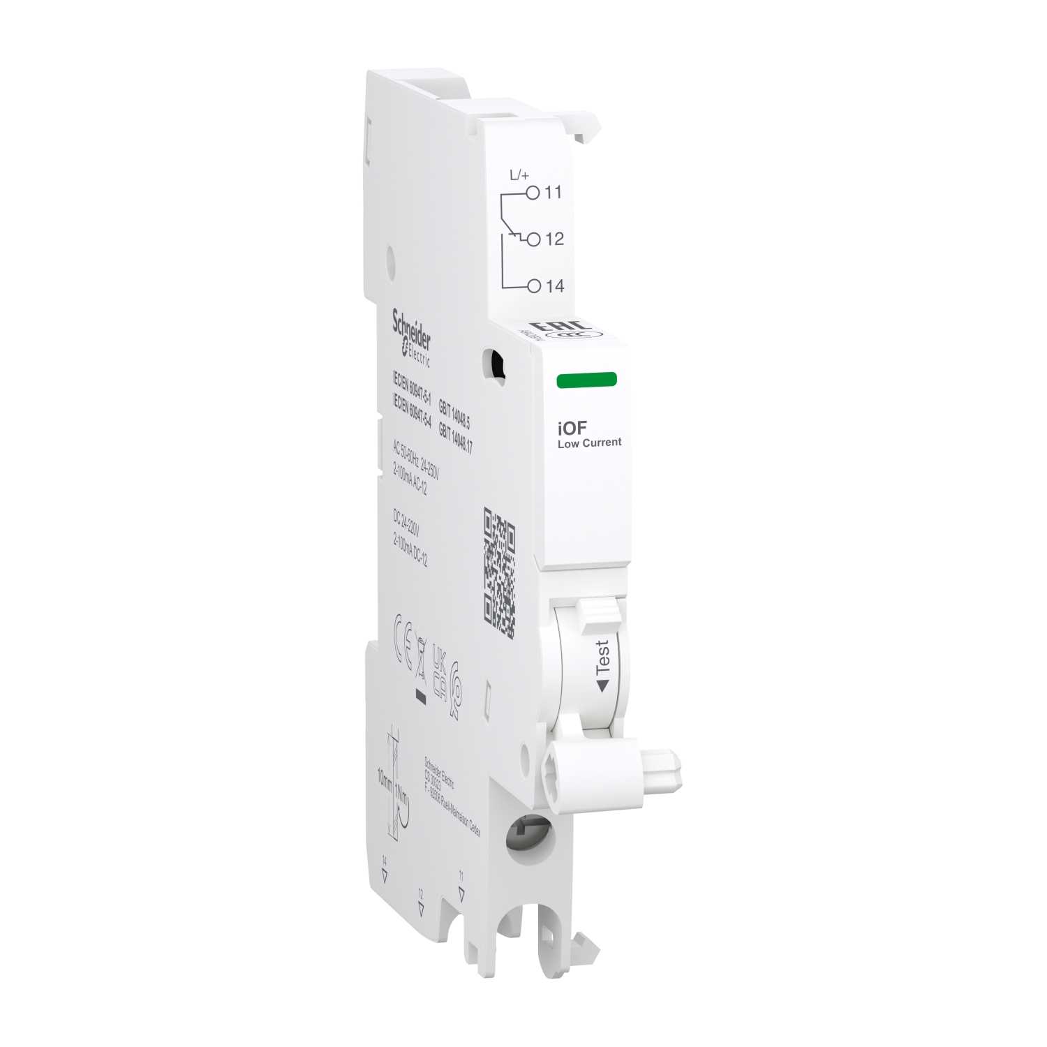 Schneider Electric - Acti9 hjelpekontakt  - 1 vekselkontakt - lavstrøm - ikke for dobbelklemme