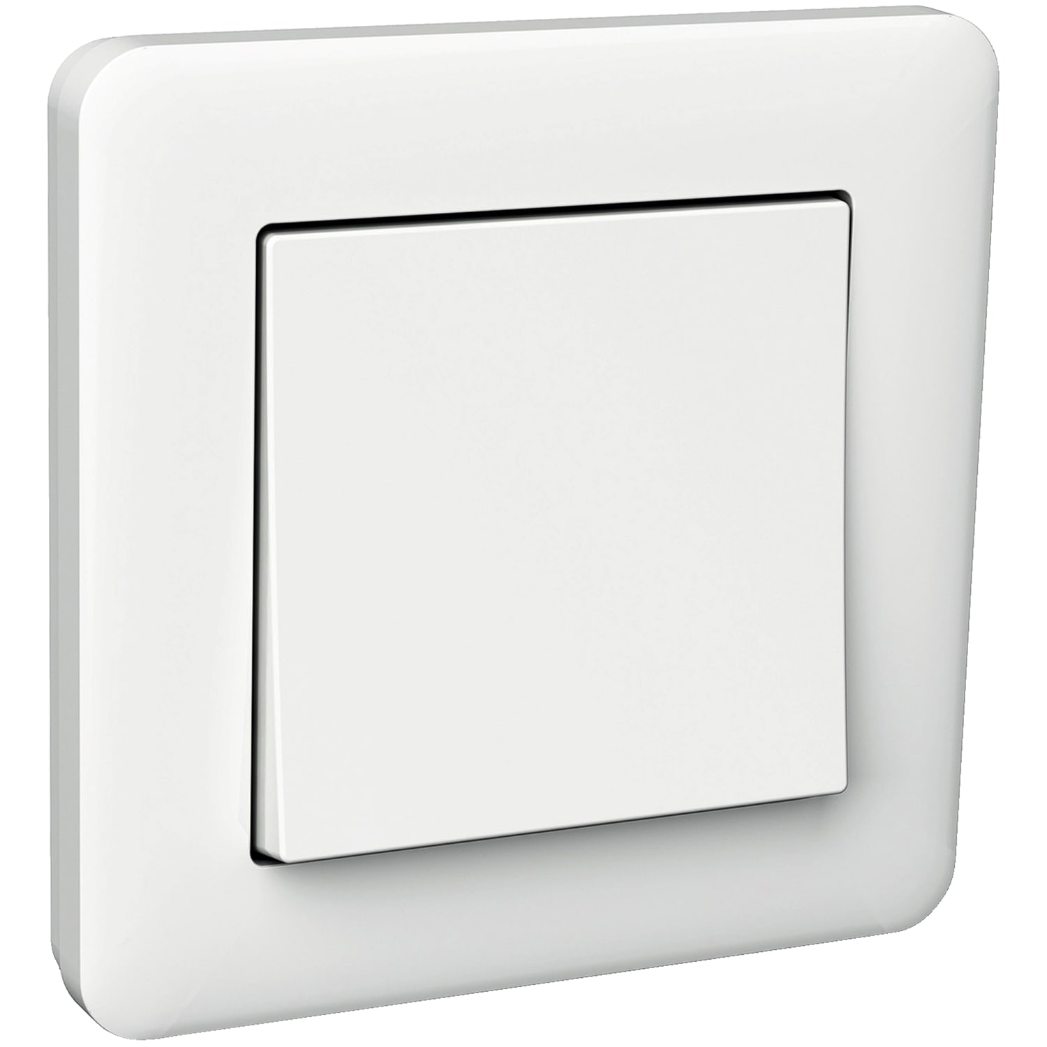 Schneider Electric - Exxact 1-polet bryter med skruklemmer. Inkludert ramme. Hvit. 50 pk