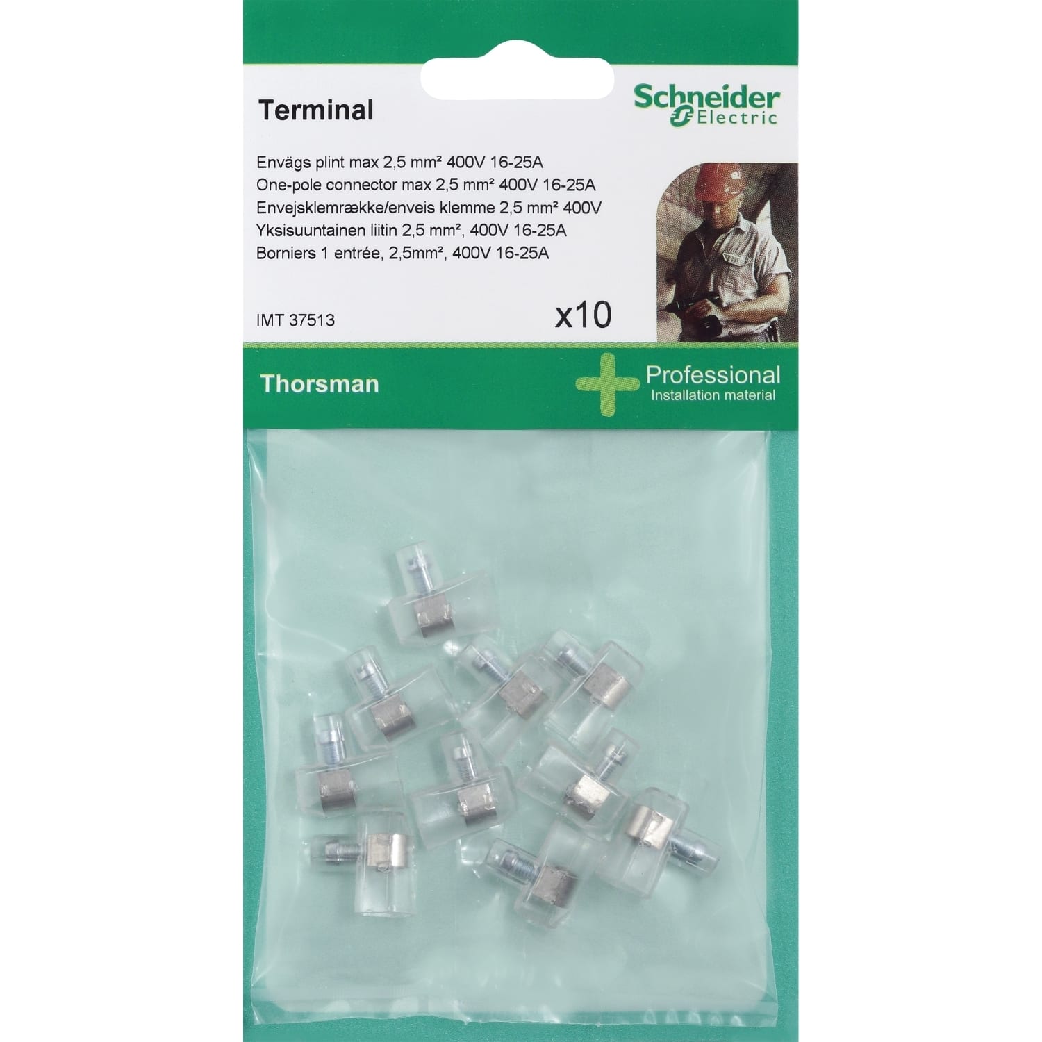 Schneider Electric - 1-pole terminal conn 2.5 mm2 DIY 10 pack