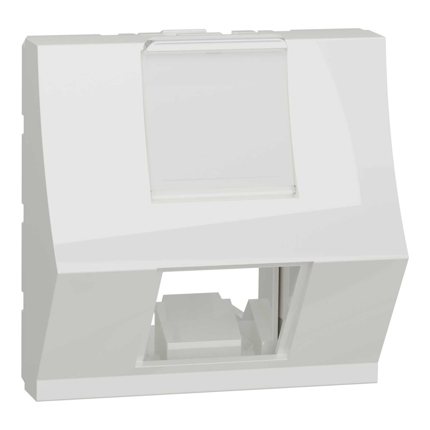 Schneider Electric - RJ45 Senterplate Keystone/Systimax, 1 modul, skrå