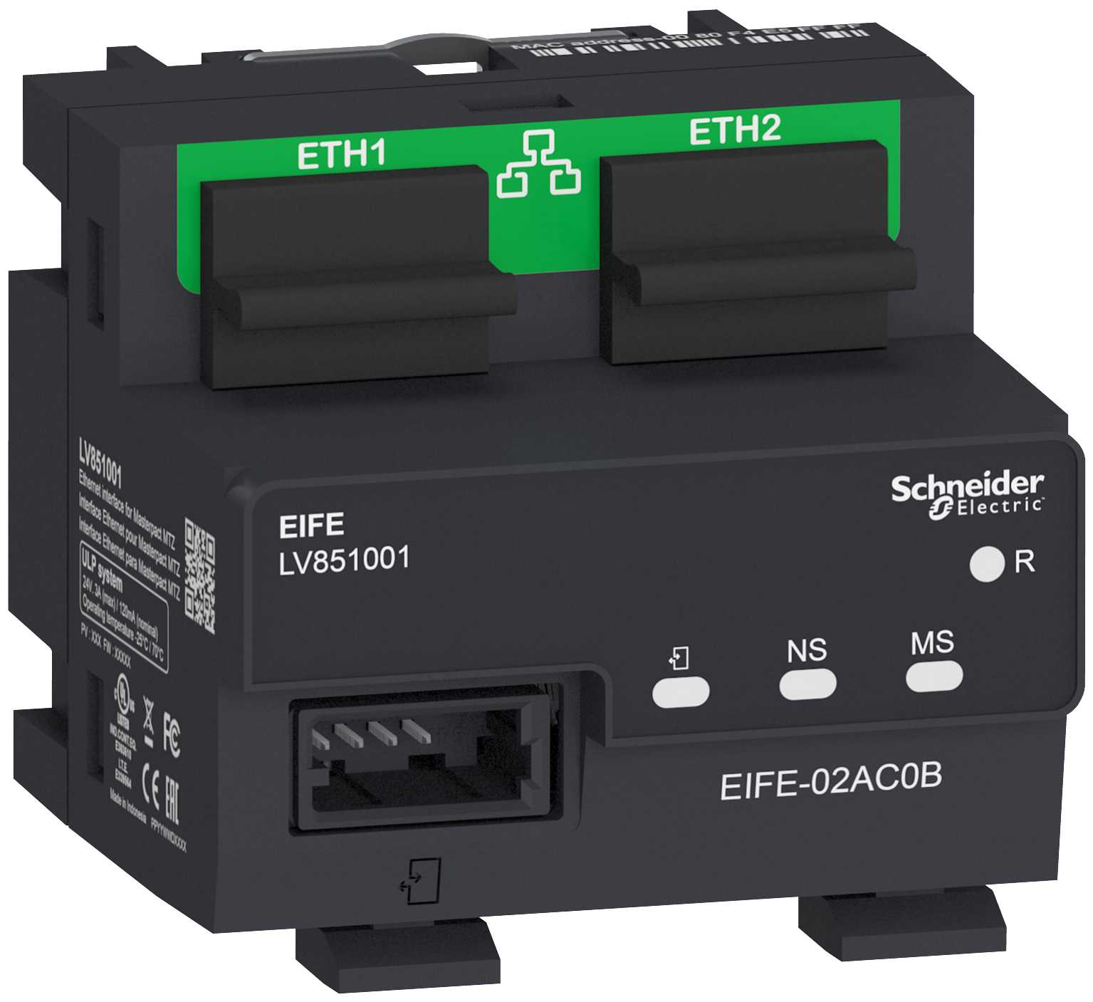 Schneider Electric - EIFE, Ethernet modul fullt sett-for Masterpact MTZ2/MTZ3 uttrekkbar - reservedel