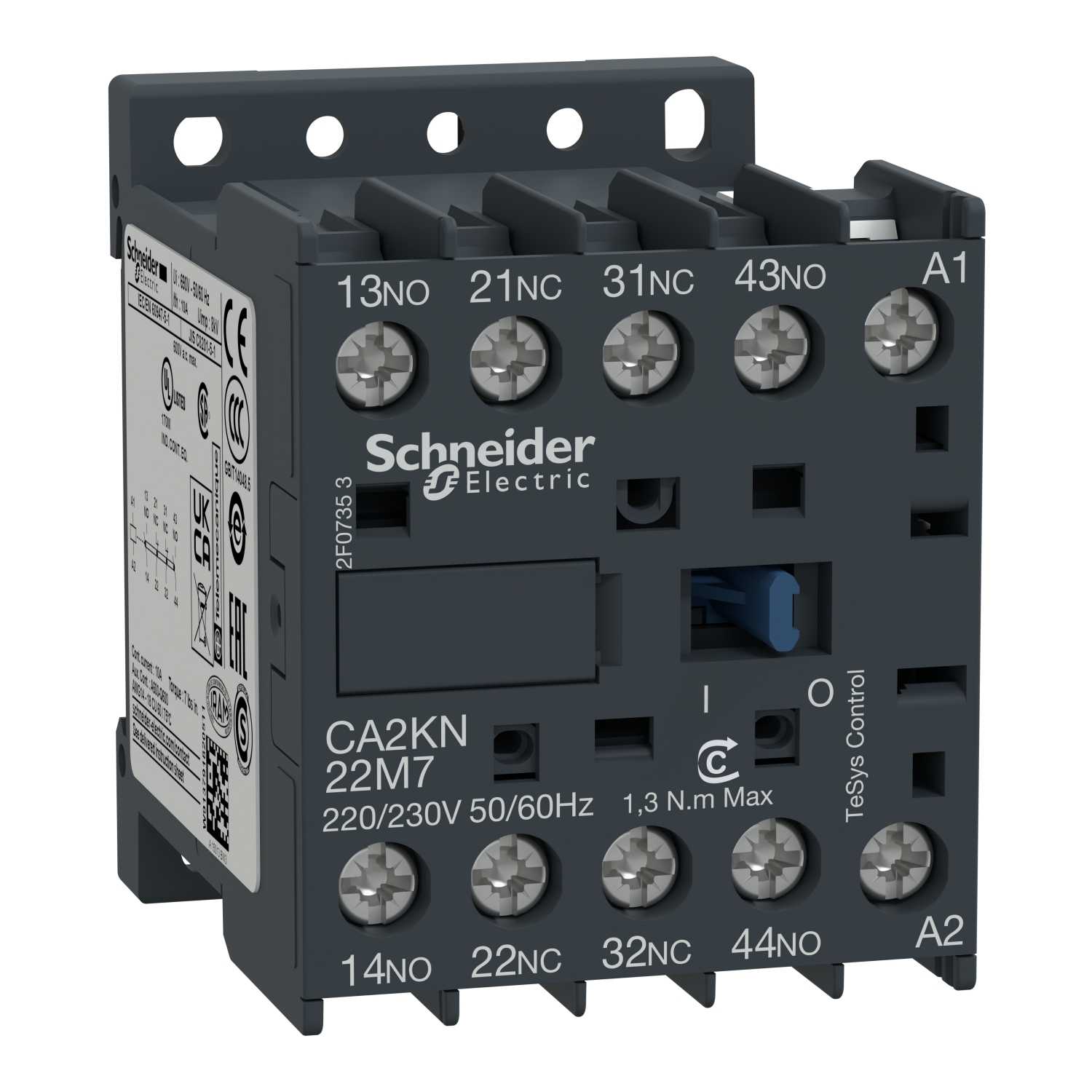 Schneider Electric - CA2KN22F7 Hjelperelé 2NO/2NC 110VAC