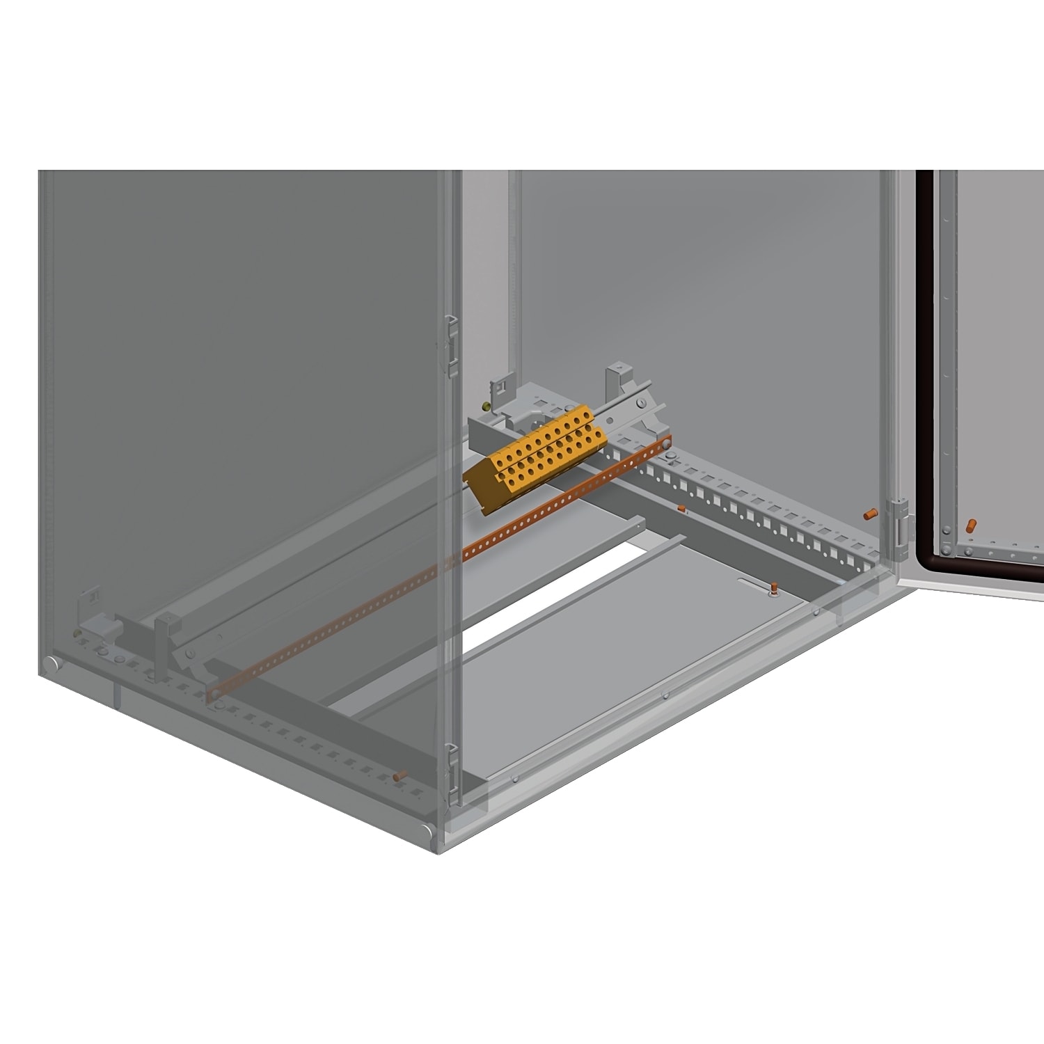Schneider Electric - Spacial SF/SM - Kombinert brakett for installering av jordlisse og DIN-skinne
