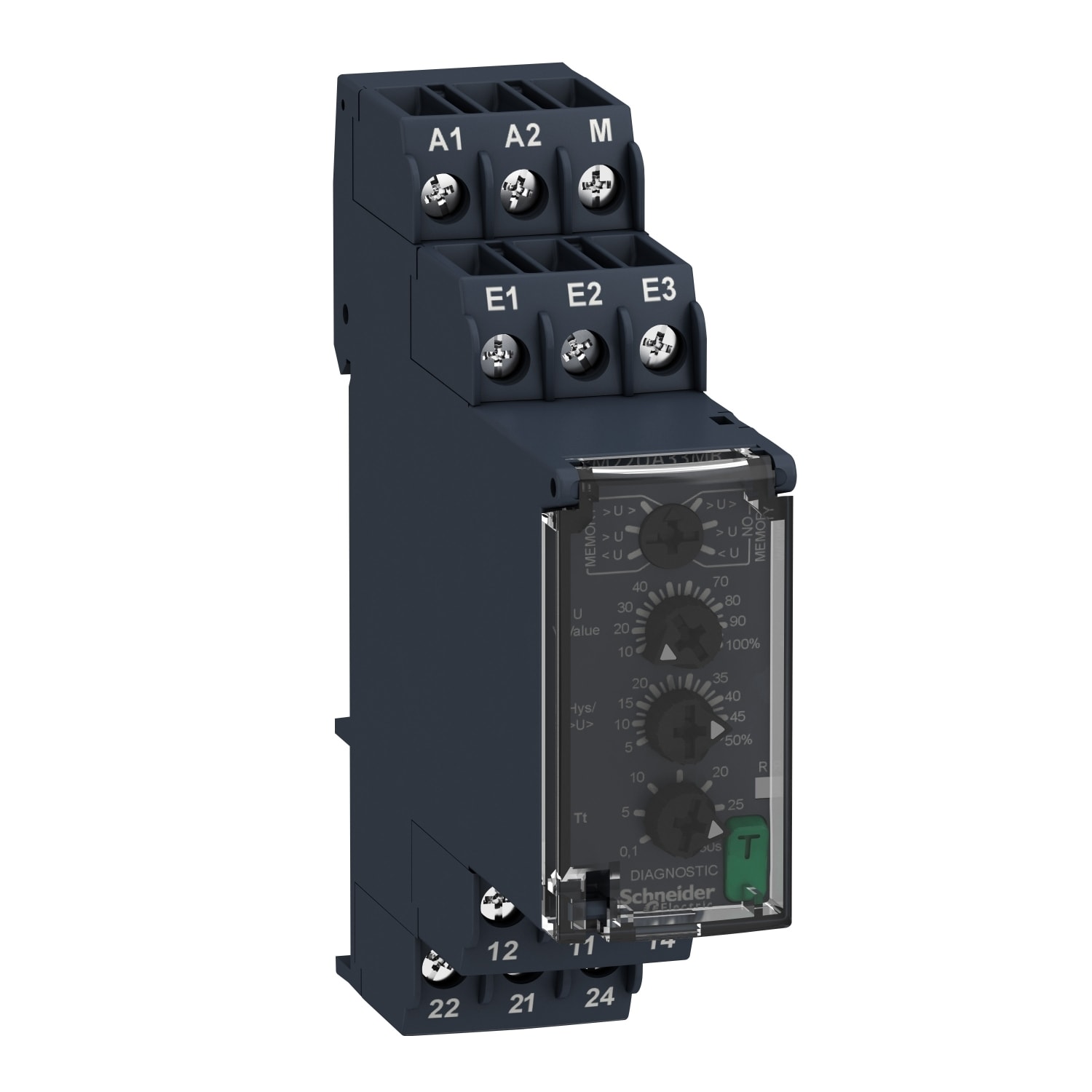 Schneider Electric - Kontrollrelé for under-/overspenning 15..500 VAC/DC 2 C/O 8A 24-240 VAC/DC