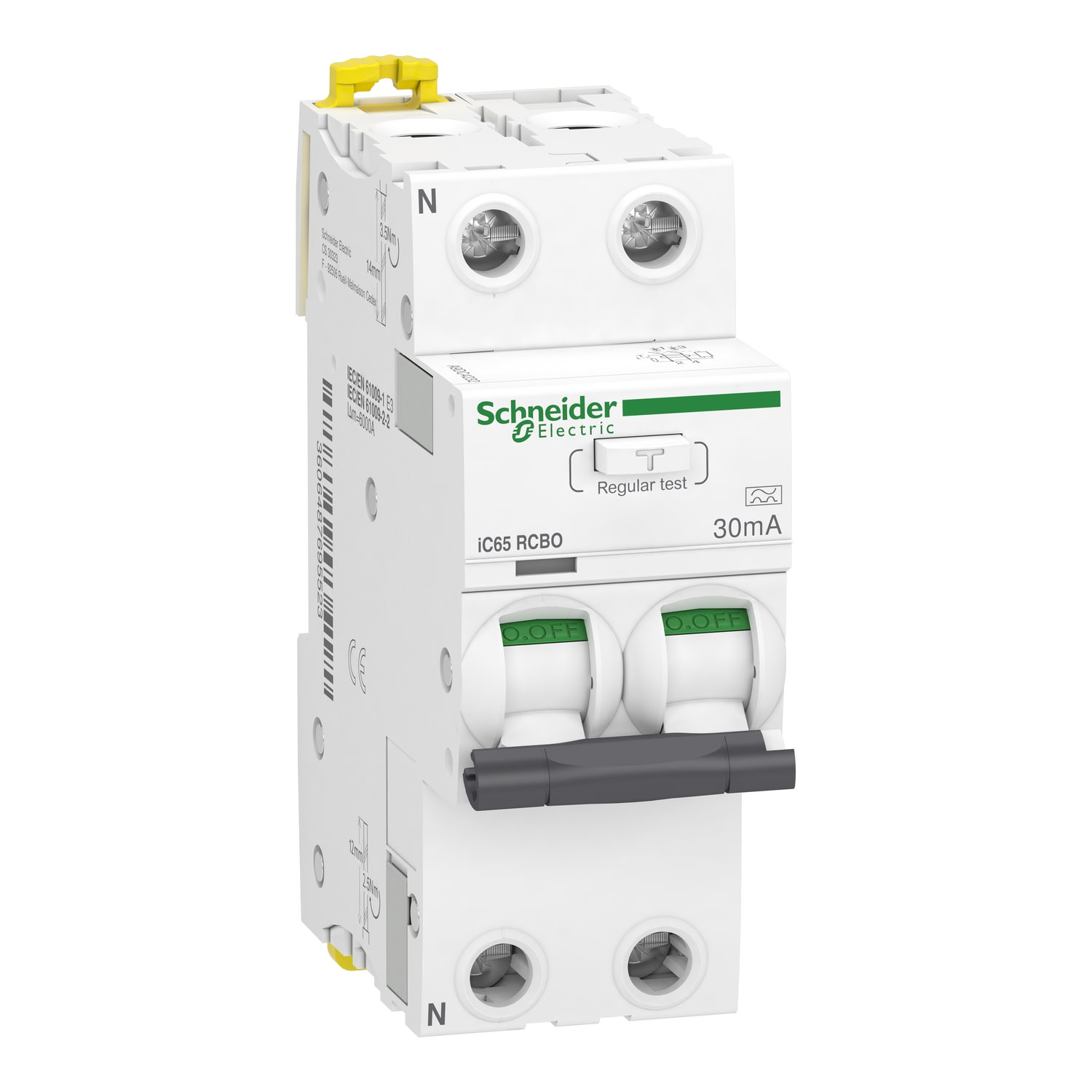 Schneider Electric - Acti9 iC65 RCBO 2P C 32A 30mA Jordfeilautomat I2=1,45
