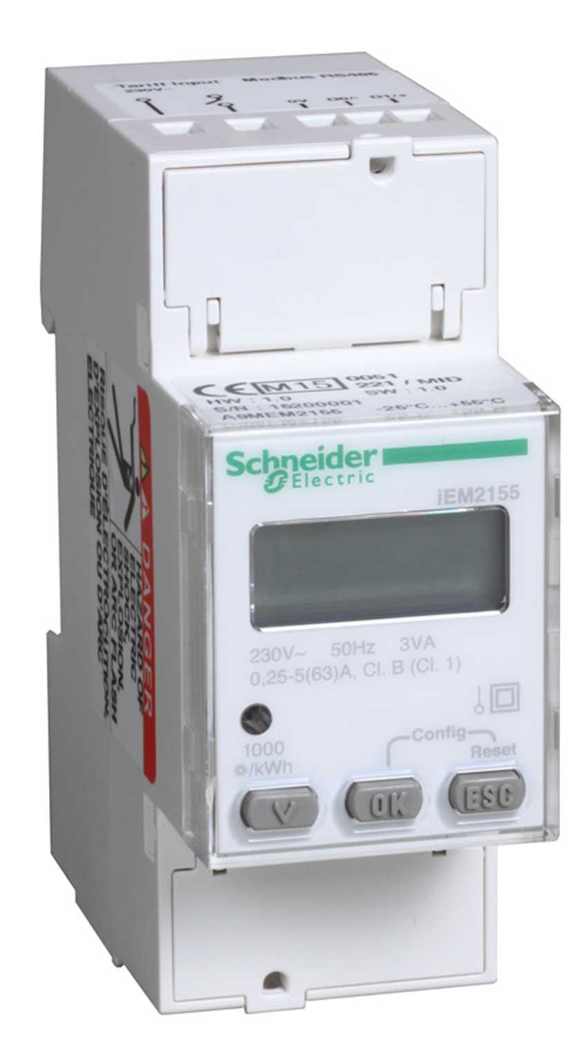 Schneider Electric - iEM2155 kWh 63A 1f Modbus MID